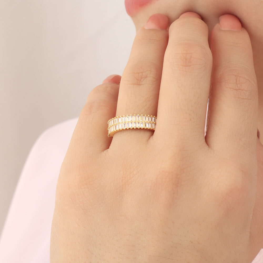 Anillo Con Piedra Baguette