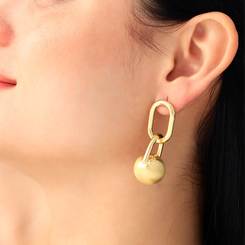 Aretes-Topo-con-Esfera-Colgante-y-Eslabón-Ovalado