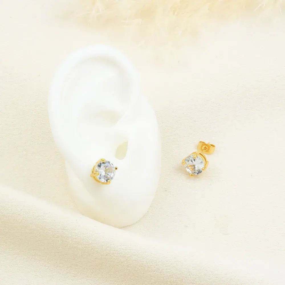 Aretes Topos con Piedra incrustada