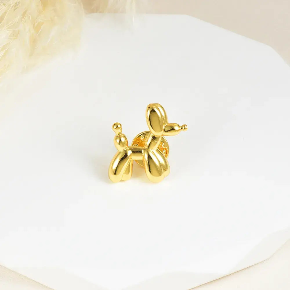 Prendedor de Perro en Baño de Oro