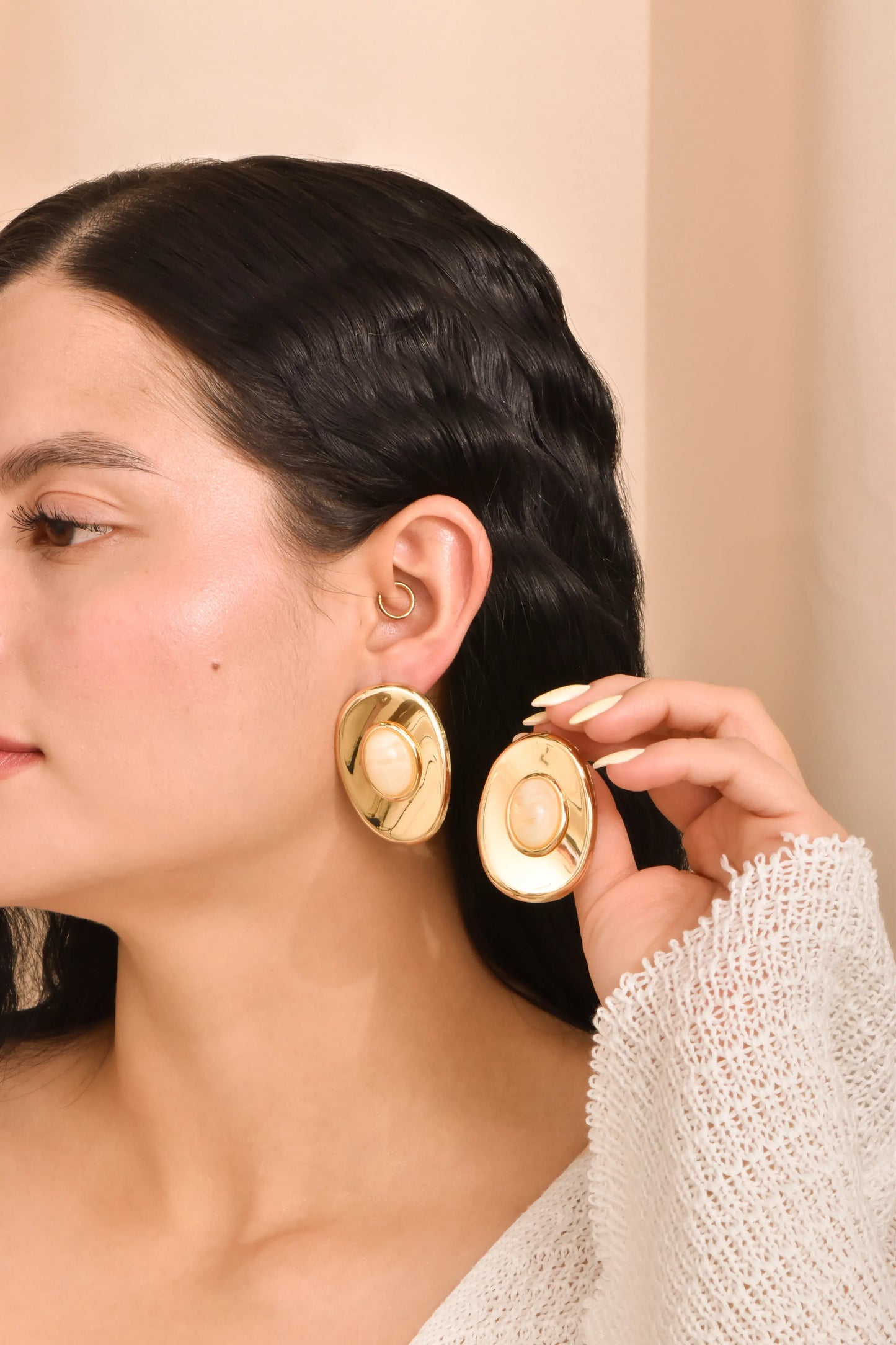 Arete Perla Dorada