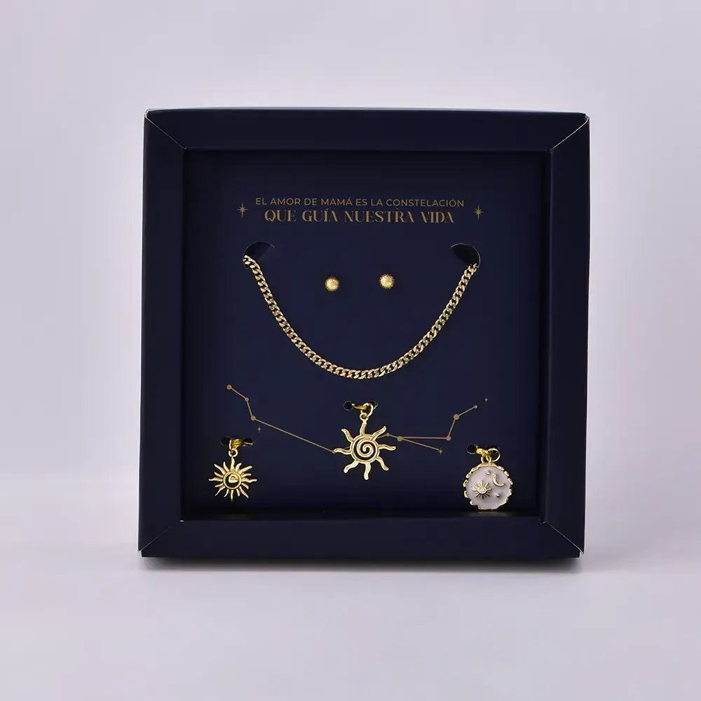Set Constelación Guía en Baño de Oro para mamá