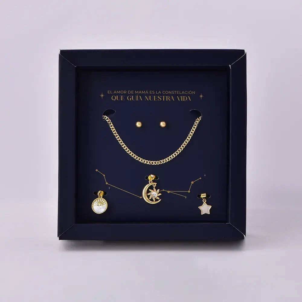 Set Constelación Destino en Baño de Oro para Mamá