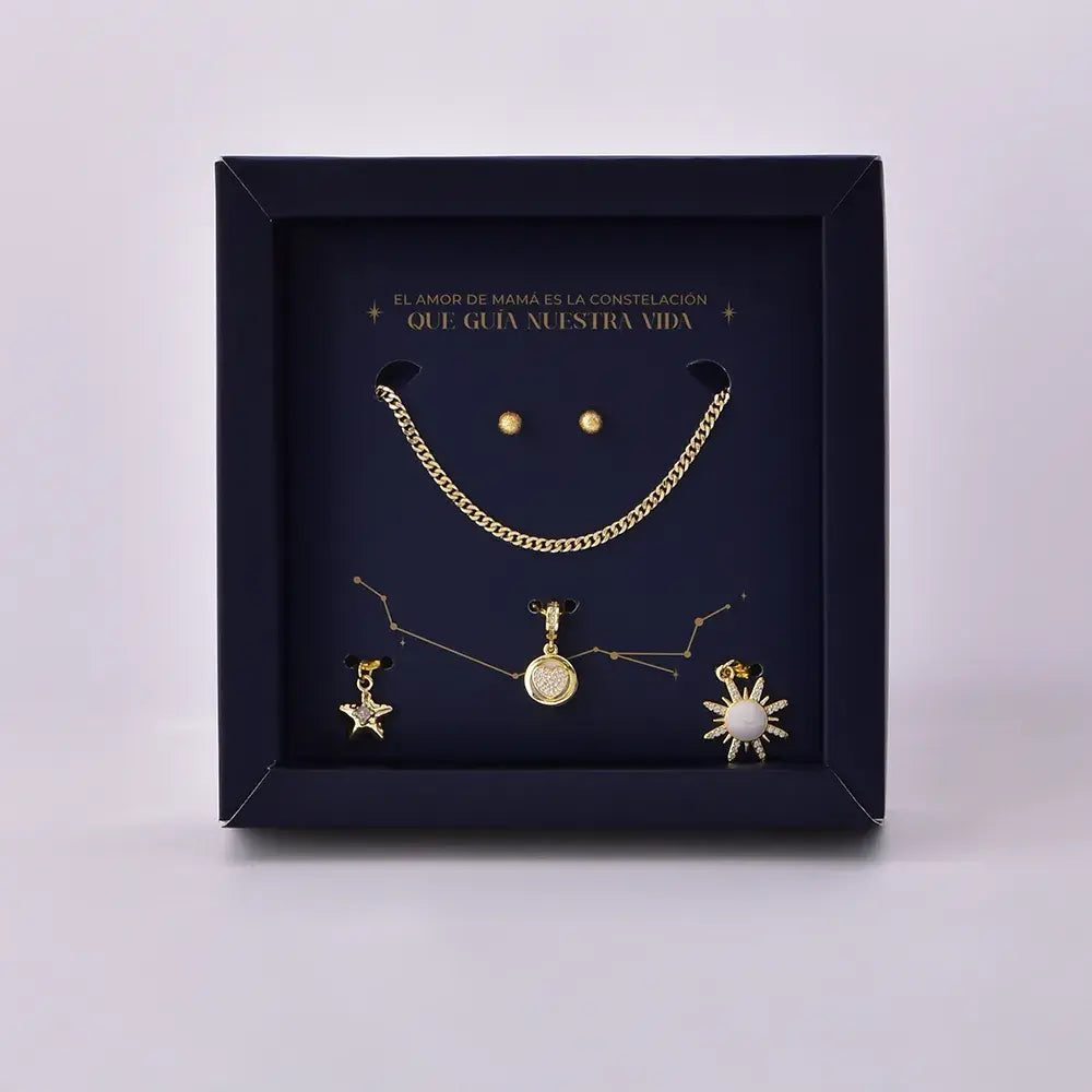 Set Constelación Amor en Baño de Oro para Mamá