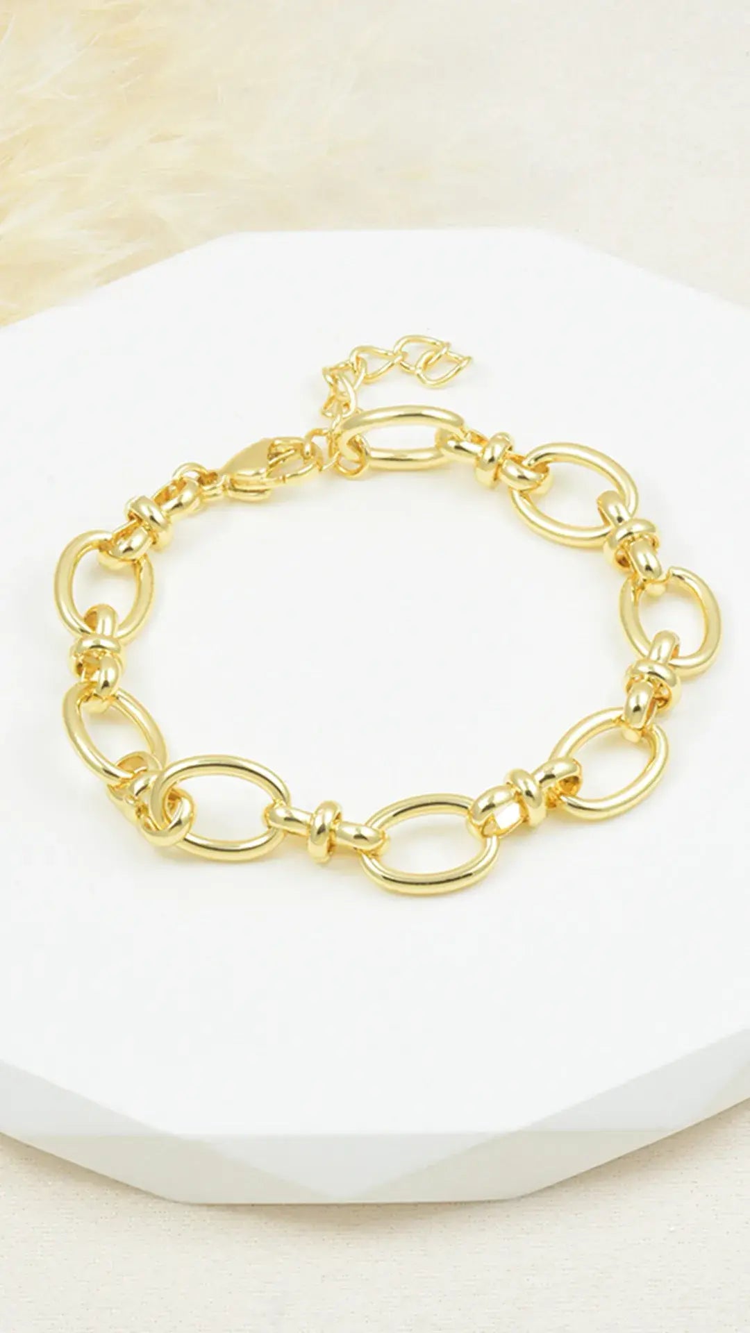 Pulsera De Eslabones Ovalados Con Nudos