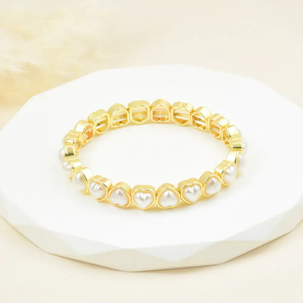 Pulsera con perla corazón