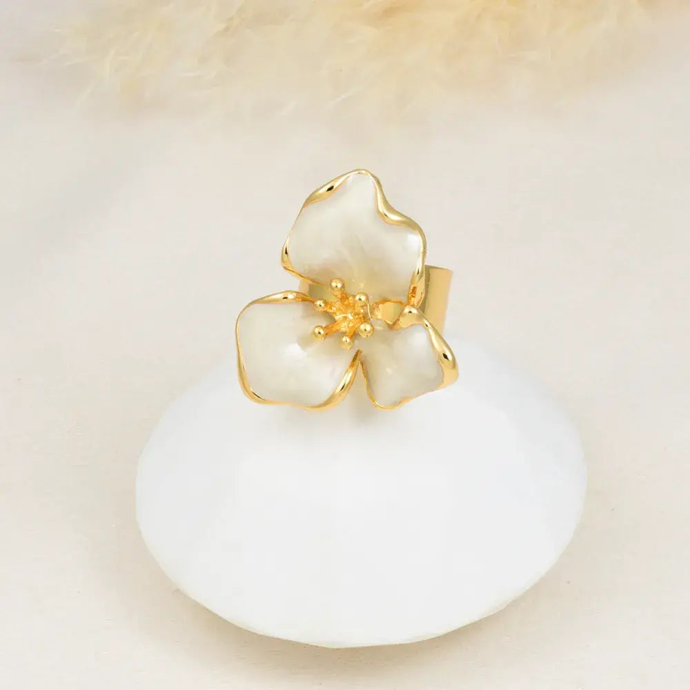Anillo Flor Marfil