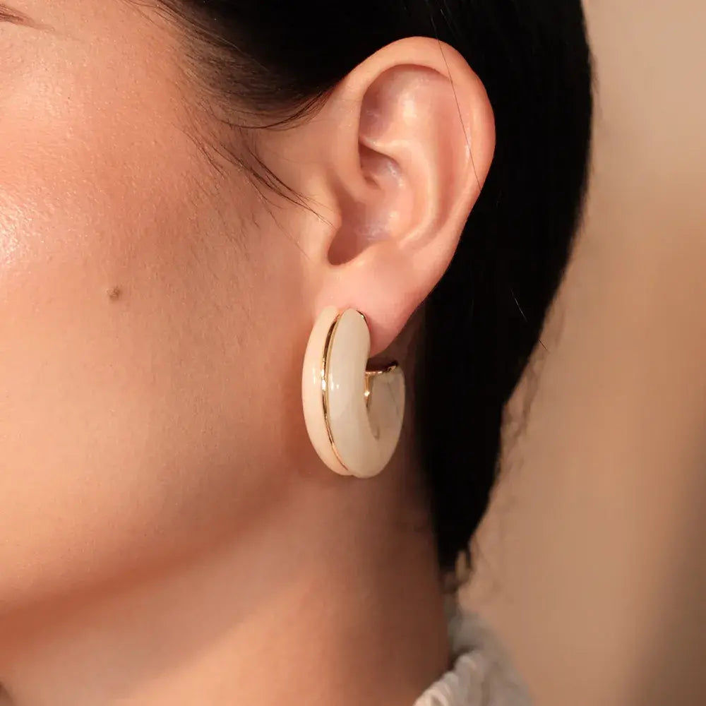 Aretes Aro Ivory