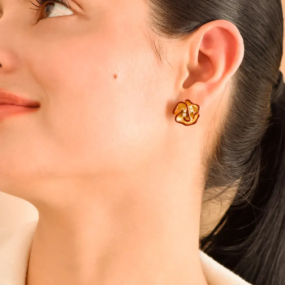 Aretes Flor Ámbar