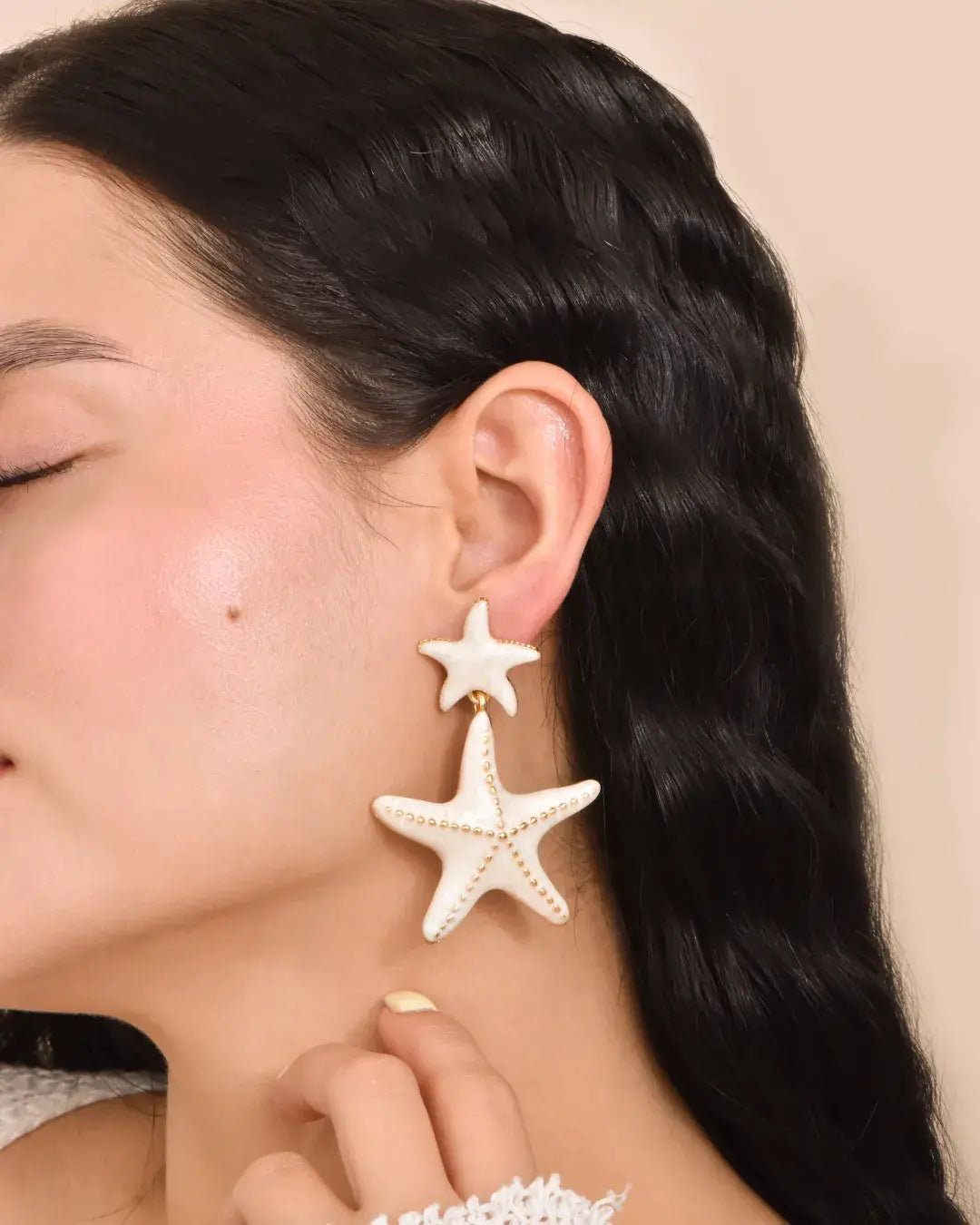 Aretes Estrella de Mar Doble Perla Marina