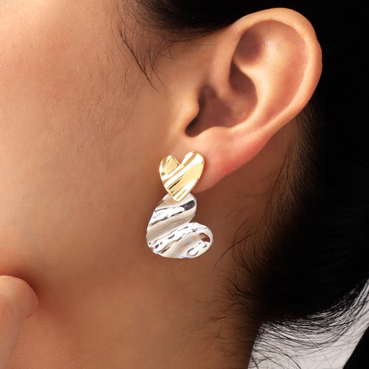 Aretes-de-Corazones-Ondulados-Bicolor