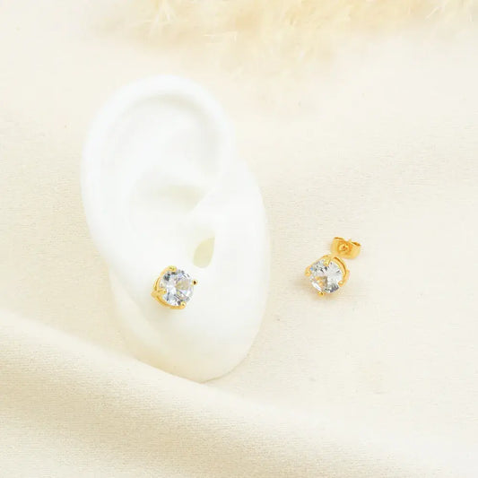 Aretes Topos con Piedra incrustada