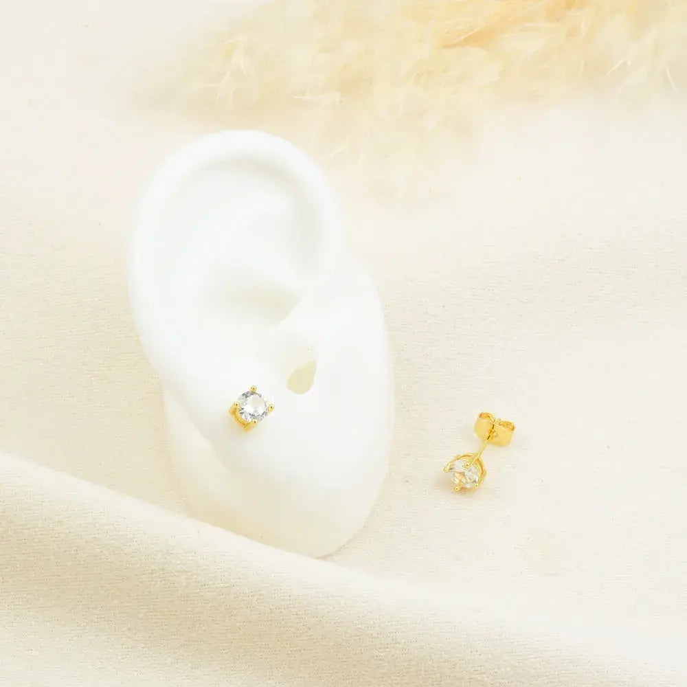 Aretes Topos Pequeños con Piedra