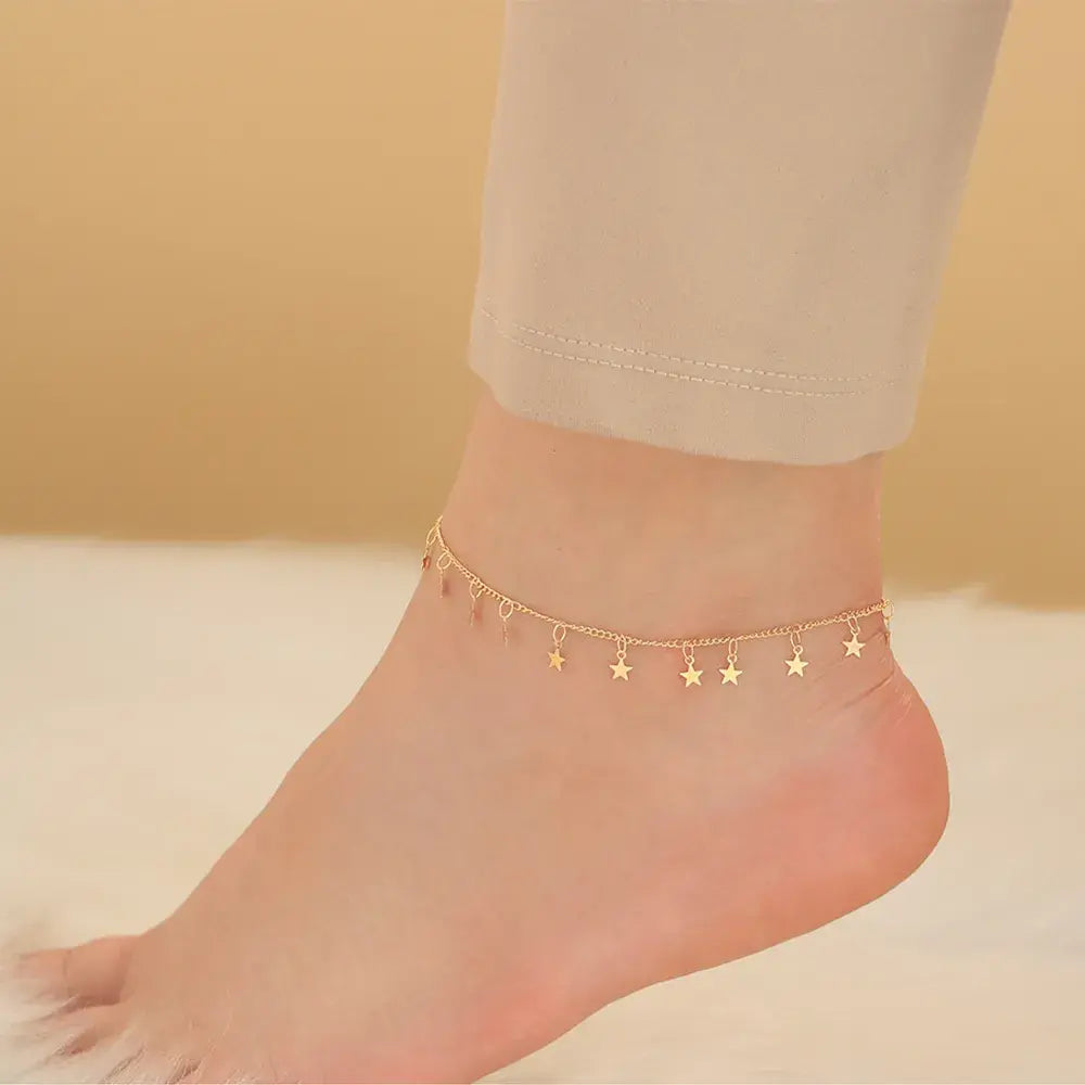 Tobillera con dijes de estrellas