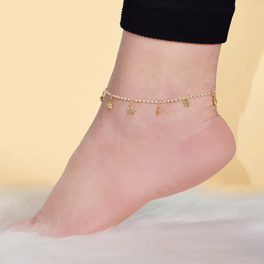 Tobillera con dijes de estrella mini