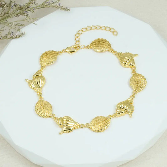 Pulsera Encanto Marino Baño de Oro 24K