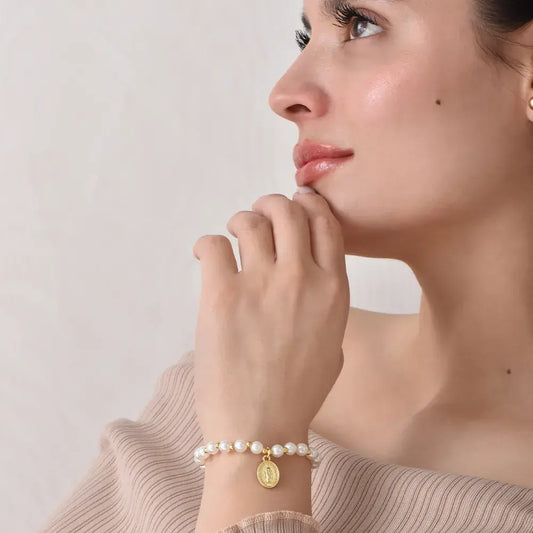 Pulsera de perla virgen milagrosa