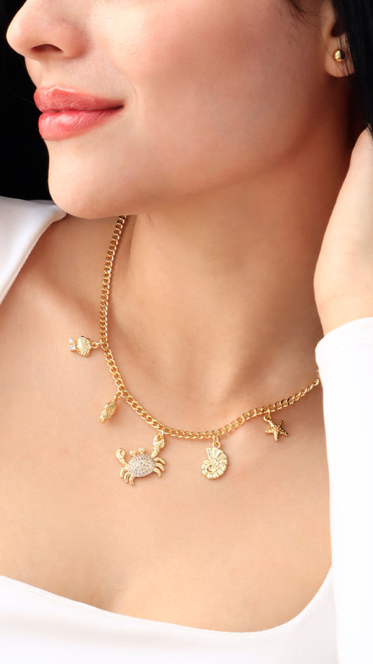 Collar con Dijes de Cangrejo