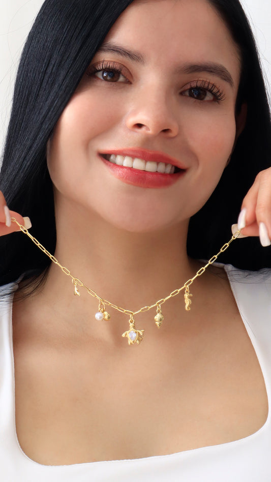 Collar con Dijes de Tortuga