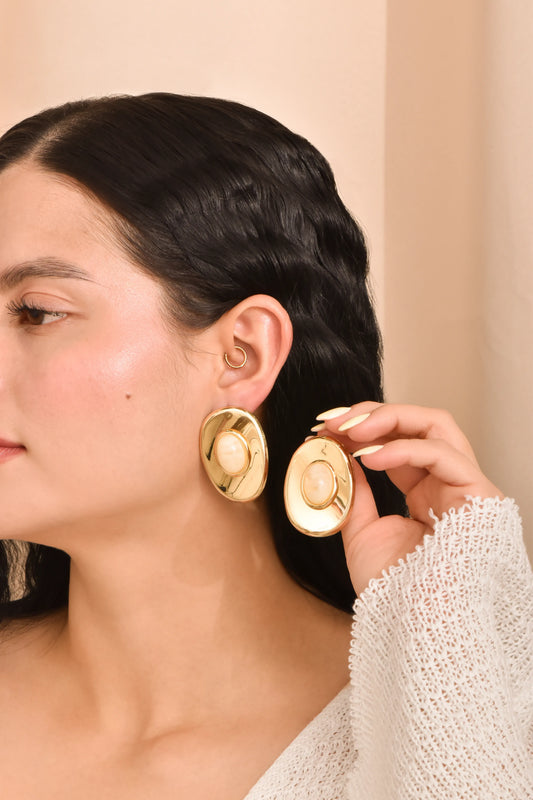 Arete Perla Dorada