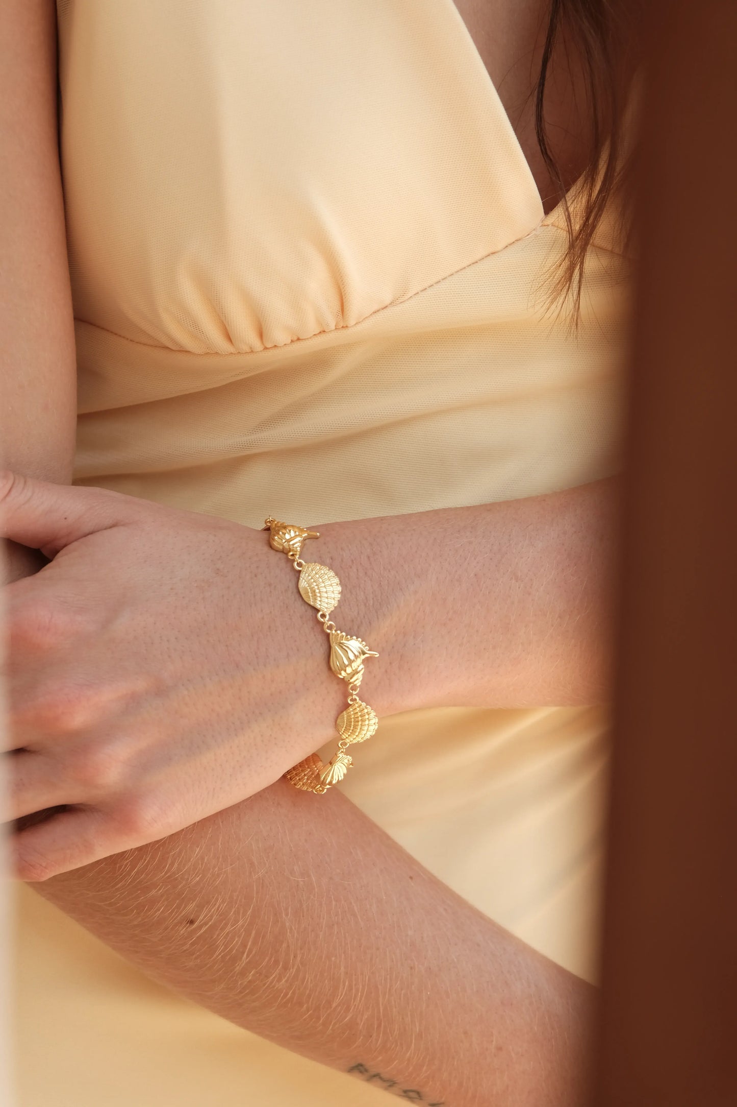 Pulsera Encanto Marino Baño de Oro 24K