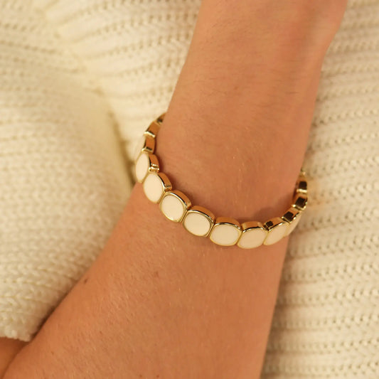 Pulsera Eslabones Lisos en Baño de Oro