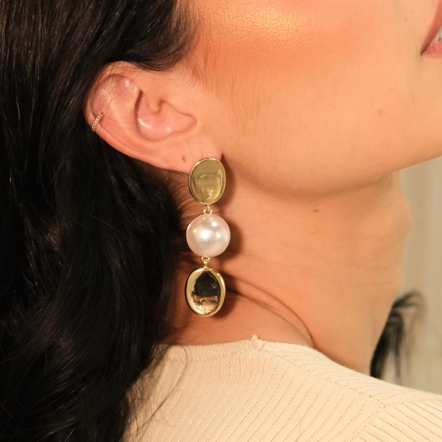 Aretes Perla Brillo