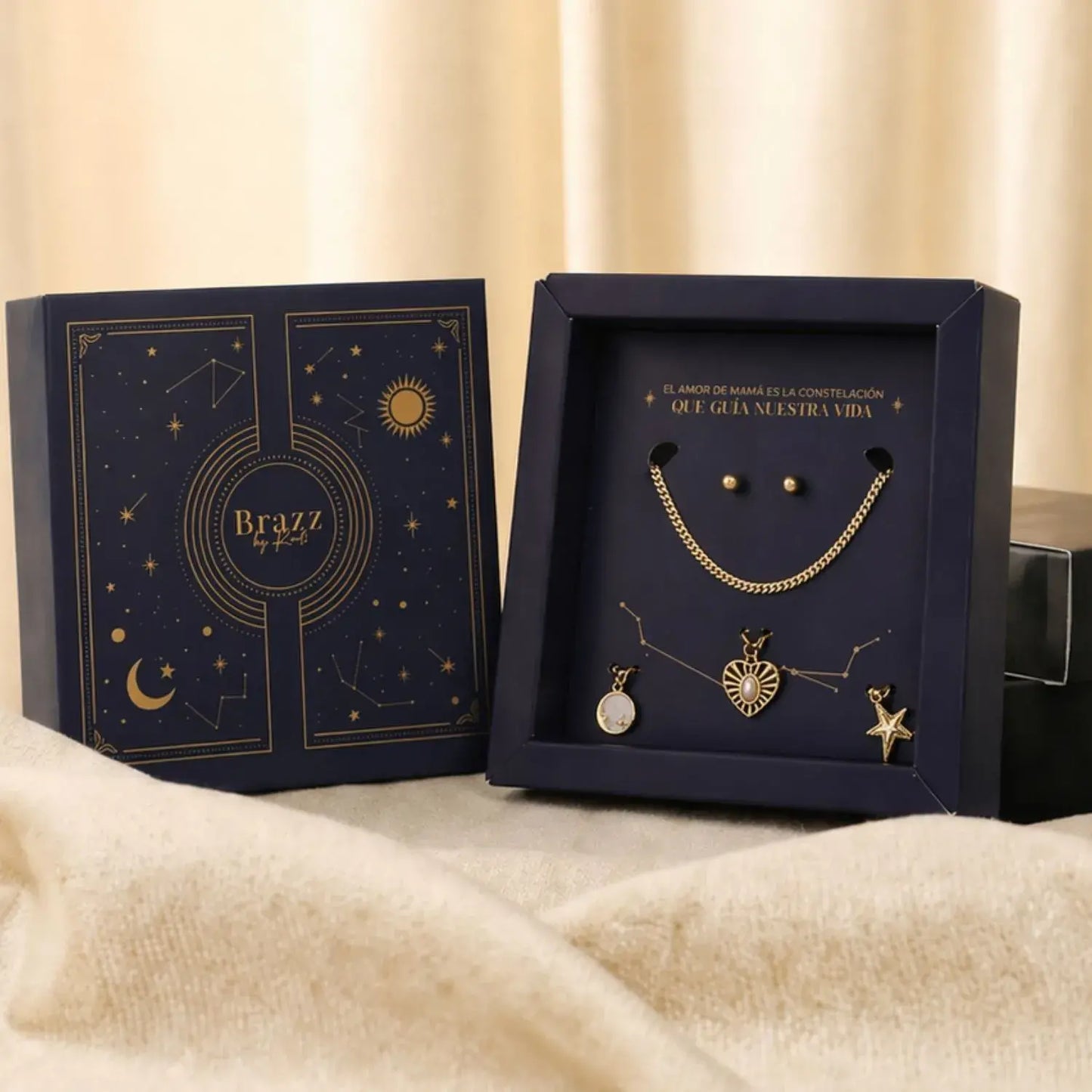 Set Constelación Luz en Baño de Oro para mamá