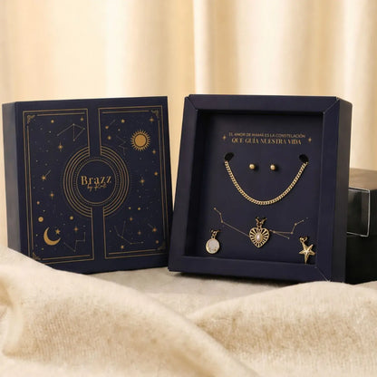 Set Constelación Luz en Baño de Oro para mamá