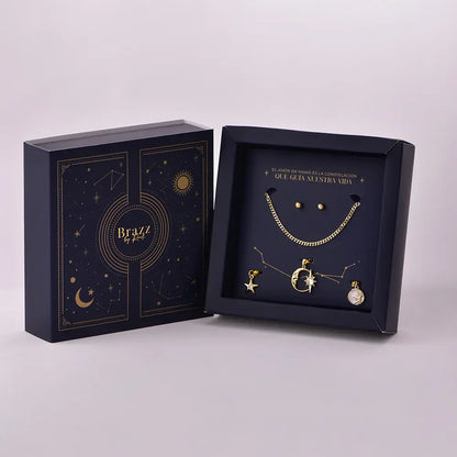 Set Constelación Infinita en Baño de Oro para Mamá