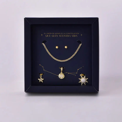 Set Constelación Amor en Baño de Oro para Mamá