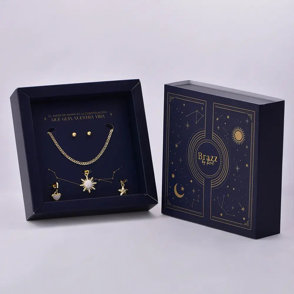 Set Constelación Brillo en Baño de Oro para Mamá