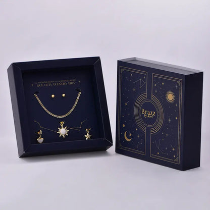 Set Constelación Brillo en Baño de Oro para Mamá