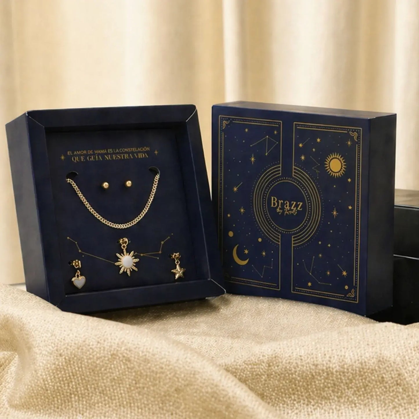 Set Constelación Brillo en Baño de Oro para Mamá