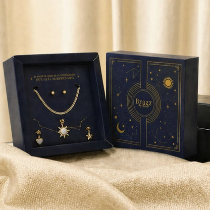 Set Constelación Brillo en Baño de Oro para Mamá