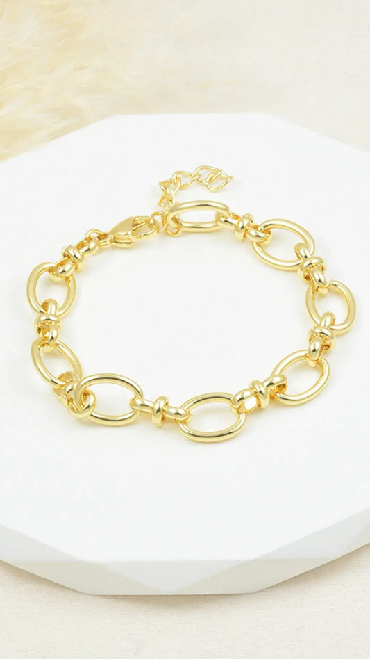 Pulsera De Eslabones Ovalados Con Nudos