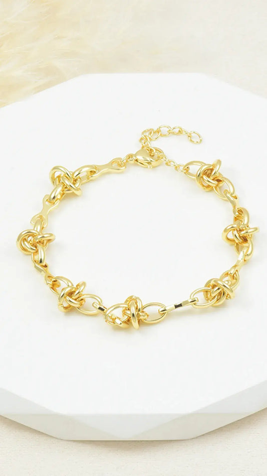 Pulsera De Eslabones Con Nudos Entretejidos