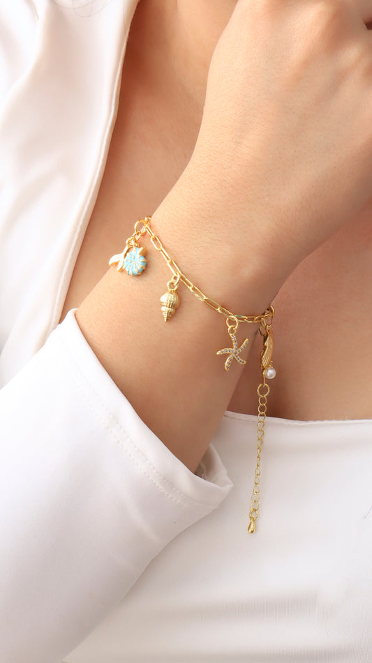 Pulsera con Dijes Marinos
