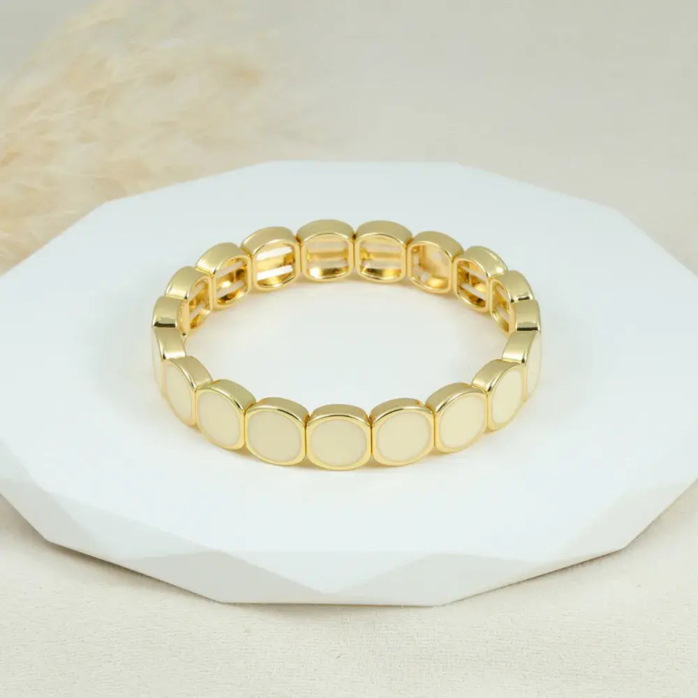 Pulsera Eslabones Lisos en Baño de Oro