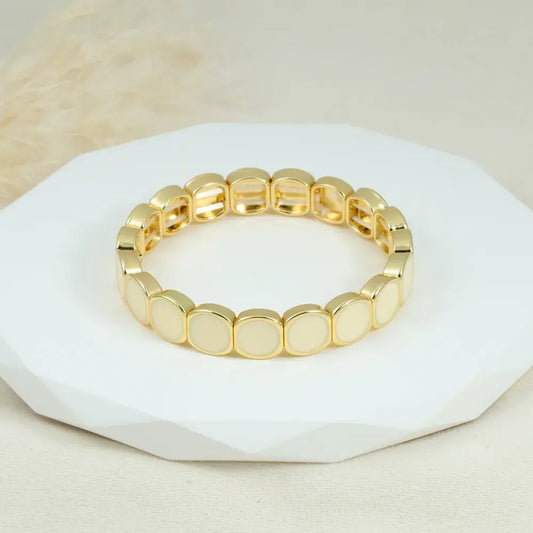 Pulsera Eslabones Lisos en Baño de Oro