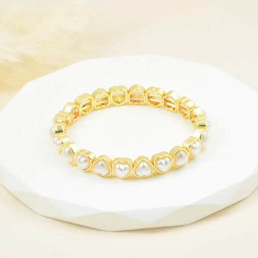 Pulsera con perla corazón