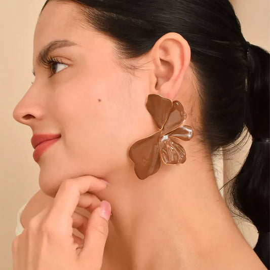 Aretes Flor Moka