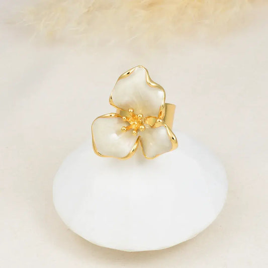 Anillo Flor Marfil