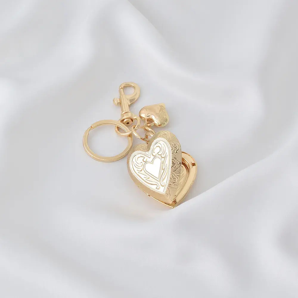 Llavero de Corazón en Baño de Oro