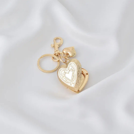 Llavero de Corazón en Baño de Oro