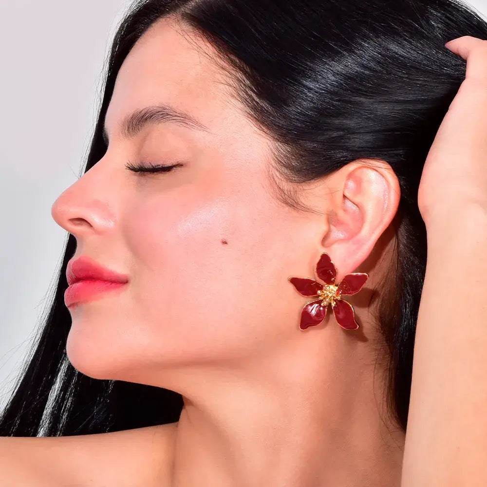 Arete Esmaltado de flor