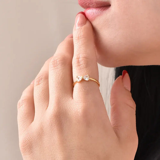Anillo Ajustable Con Doble Gota
