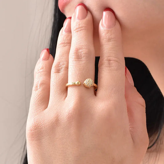 Anillo Ajustable Con Esfera De Microcircones