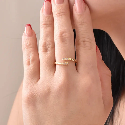 Anillo Ajustable Abierto con Microcircones