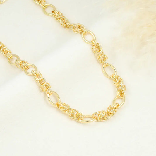 Cadena tejido mixto con eslabón ovalado